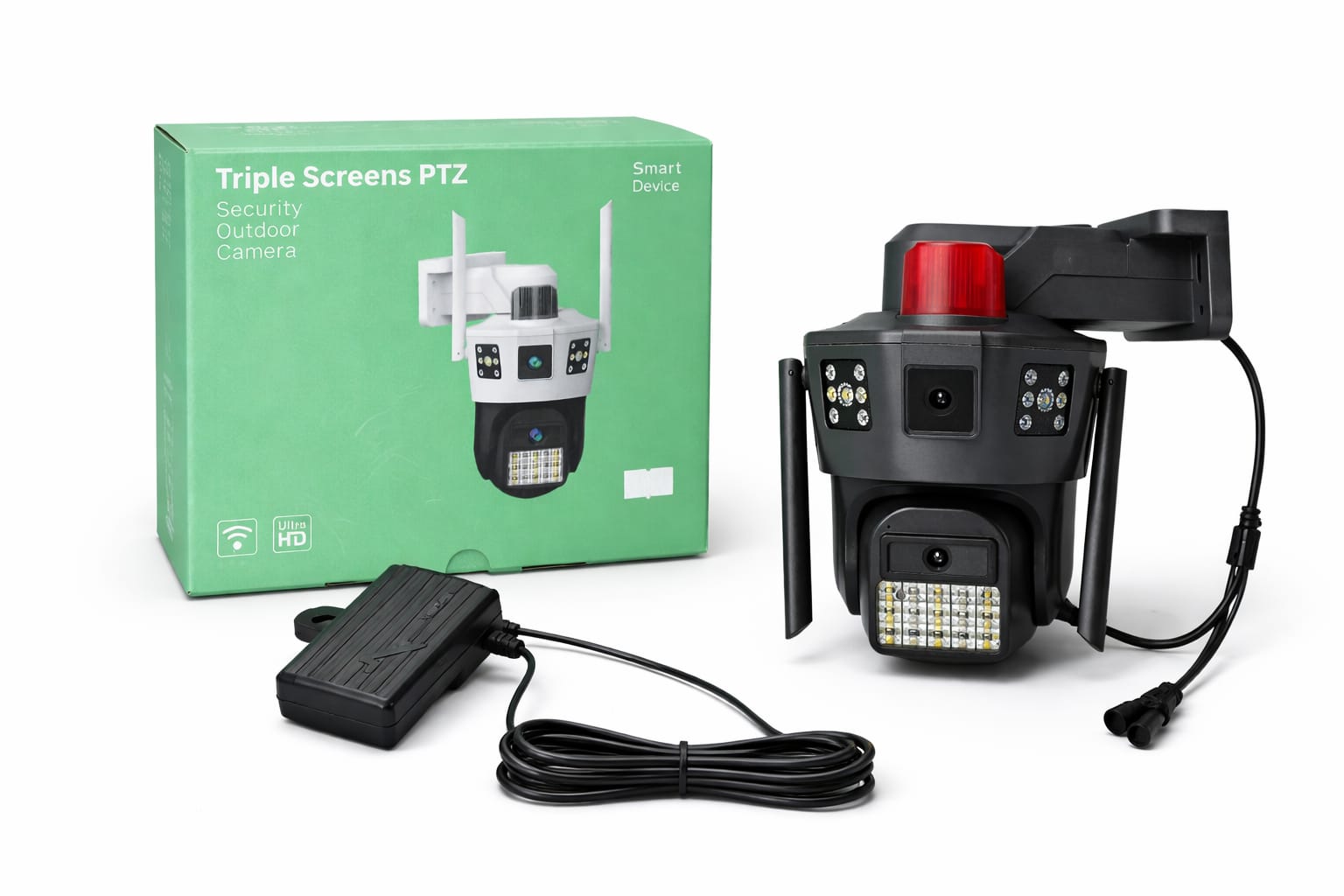 Outdoor PTZ Sicherheitskamera mit Alarmlicht und Sirene